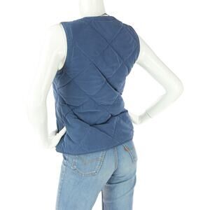 Faconnable Cotton Quilted Down Insulated V Neck Sleeveless Zip Up Jacket Vest